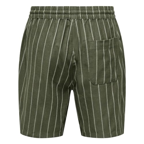 ONLY & SONS TEL Stripe 0139 pantaloncini S cotone lino