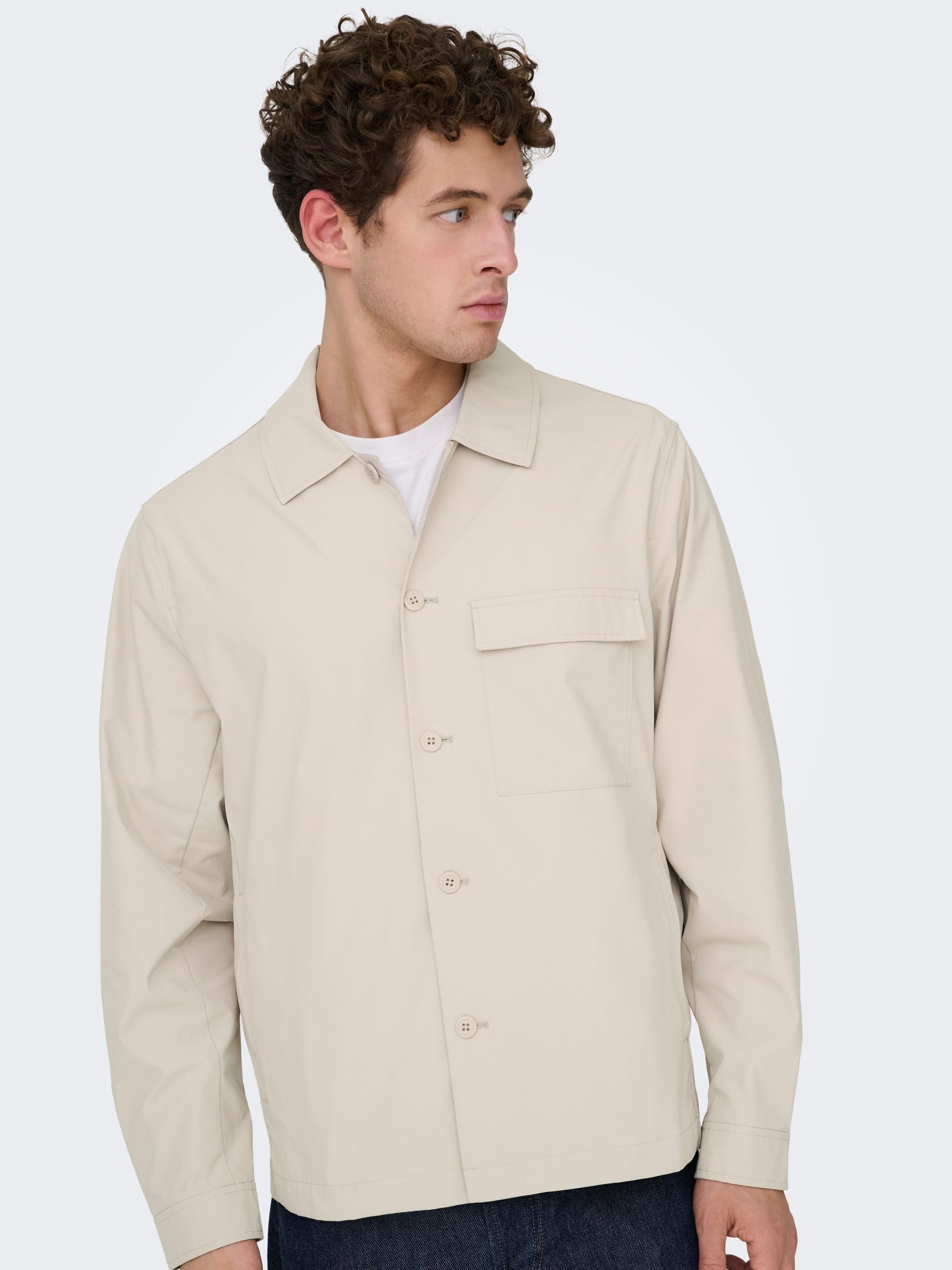 ONLY & SONS Onsgereth shacket camicia uomo nero