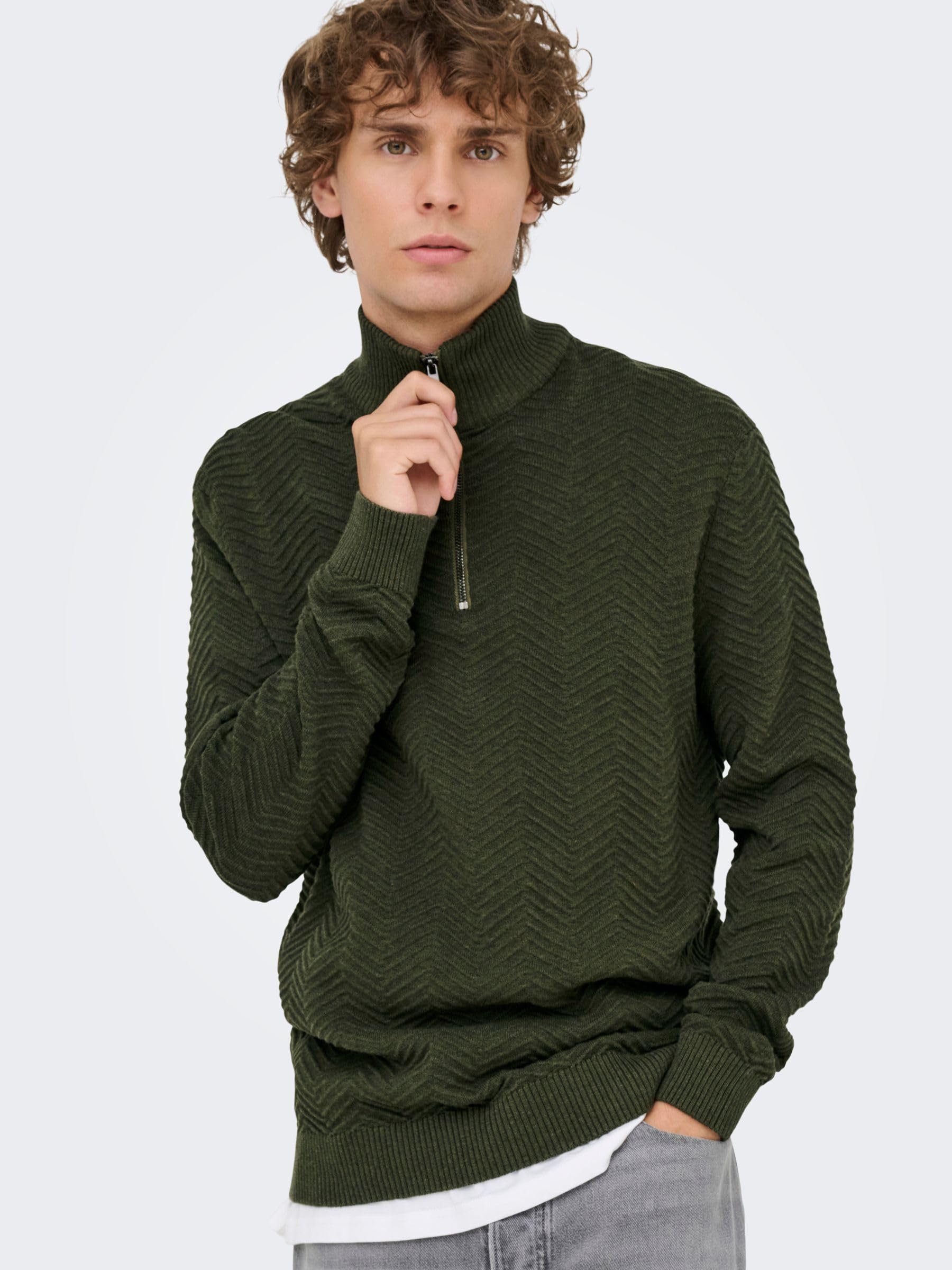 Only & Sons Onsmace Pullover Uomo Navy Blazer Girocollo