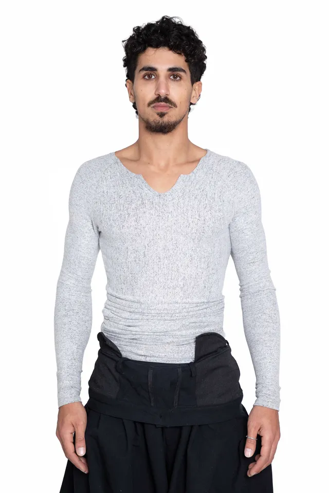 Trashy Clothing Bahhar Longsleeve Grey Top maglia grigia