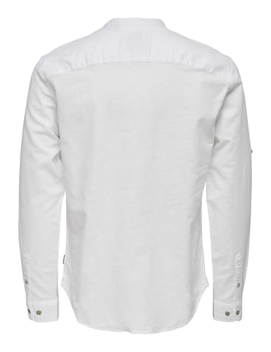 Only & Sons Onscaiden Camicia uomo bianca XL lino