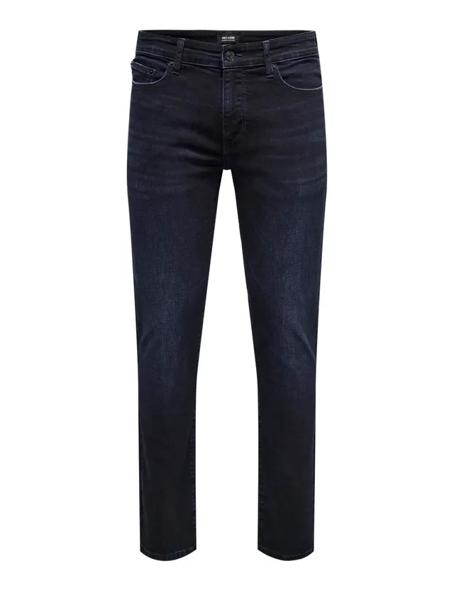 Only & Sons Loom Jeans Uomo Slim Vita Bassa Dark Grey