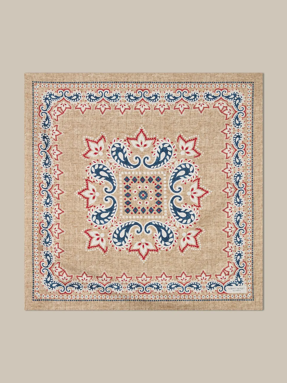 Robert Talbott Harmon Reversible Floral Foulard Tan seta