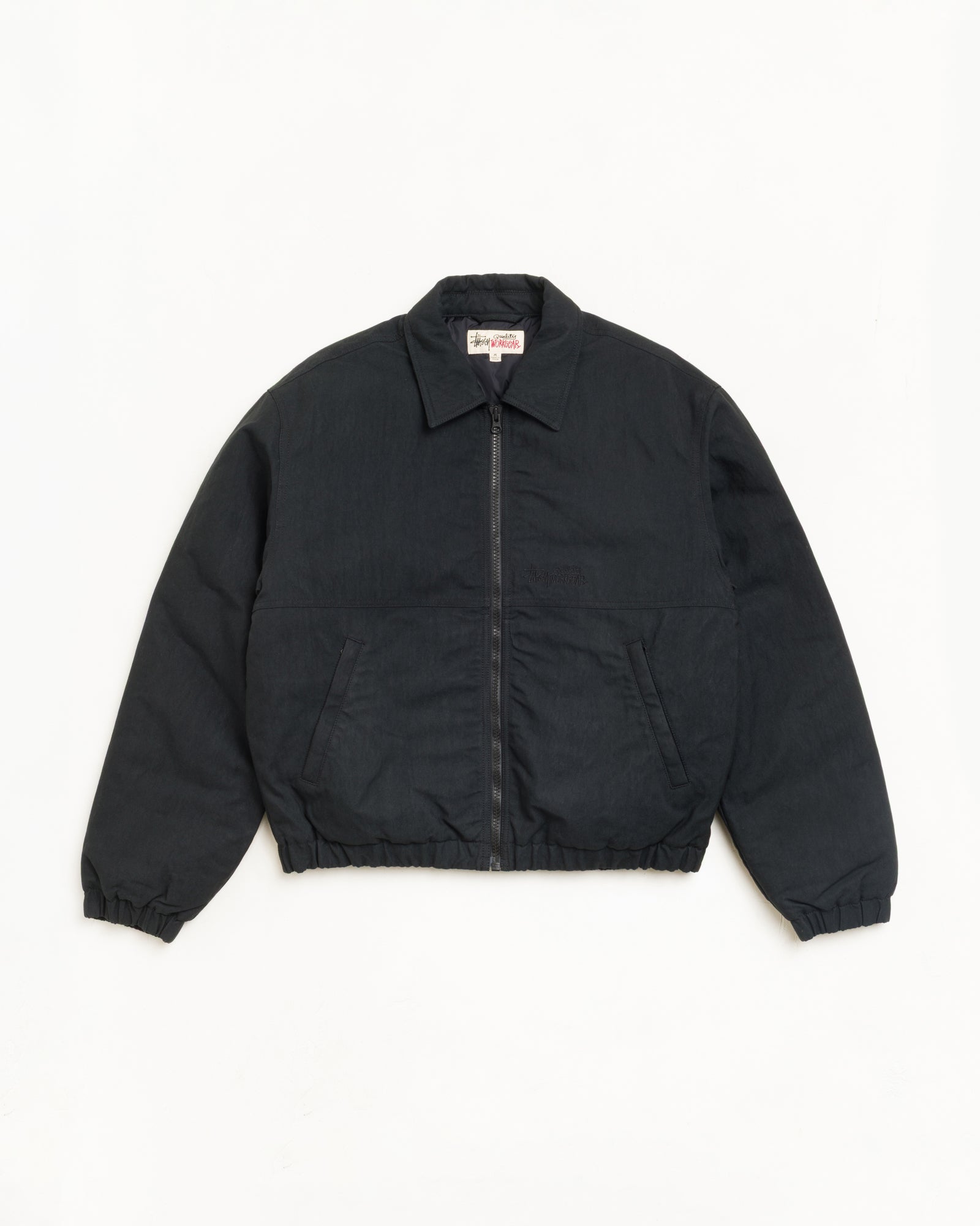 Stussy Nyco Collared Work Jacket giacca nera nylon