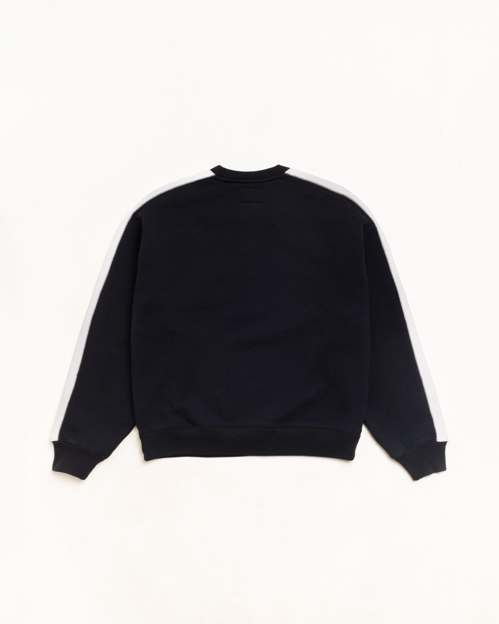 Stussy Paneled Stripe Crew felpa nero cotone