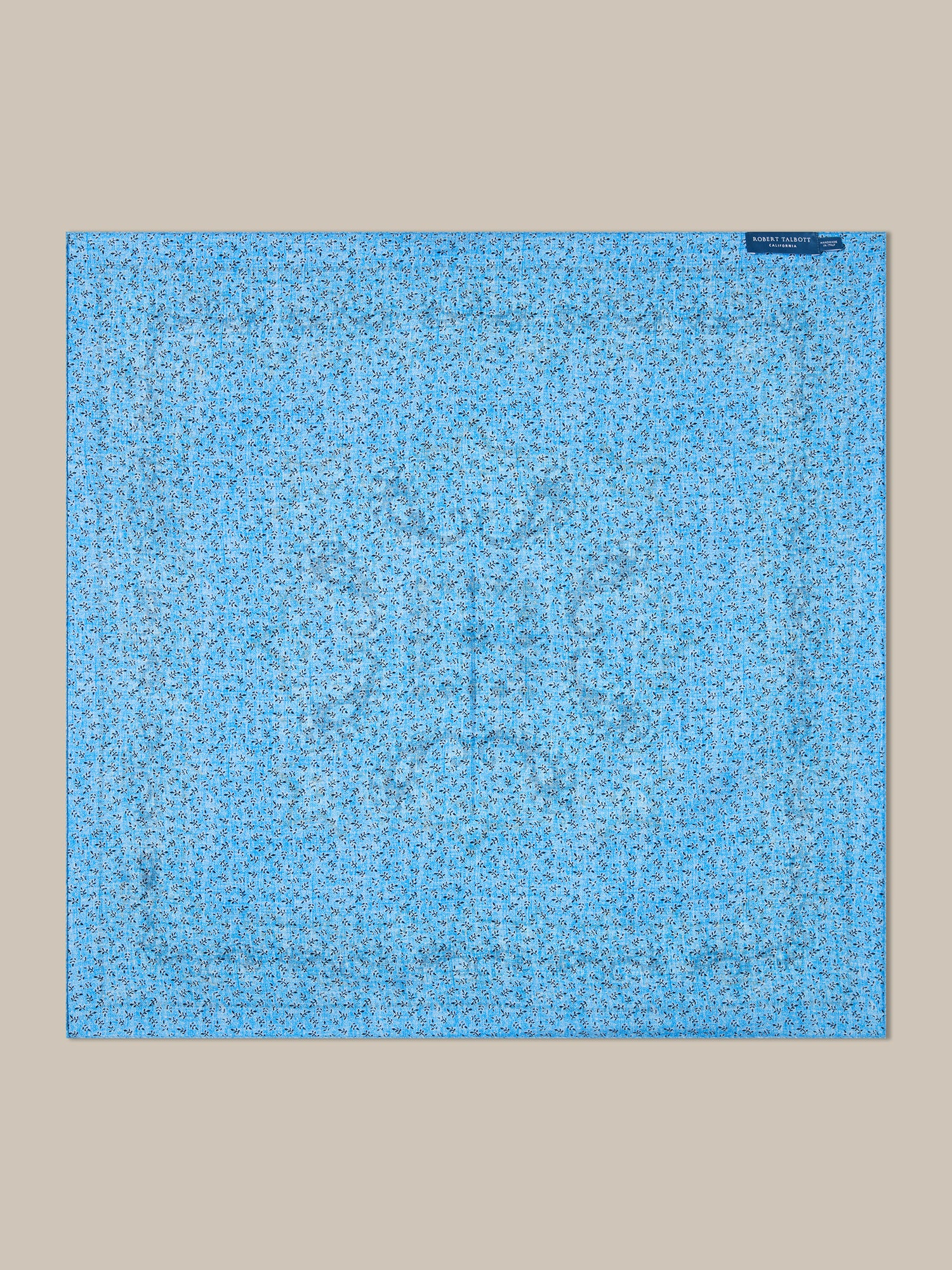 Robert Talbott Harmon foulard seta azzurro floreale reversibile