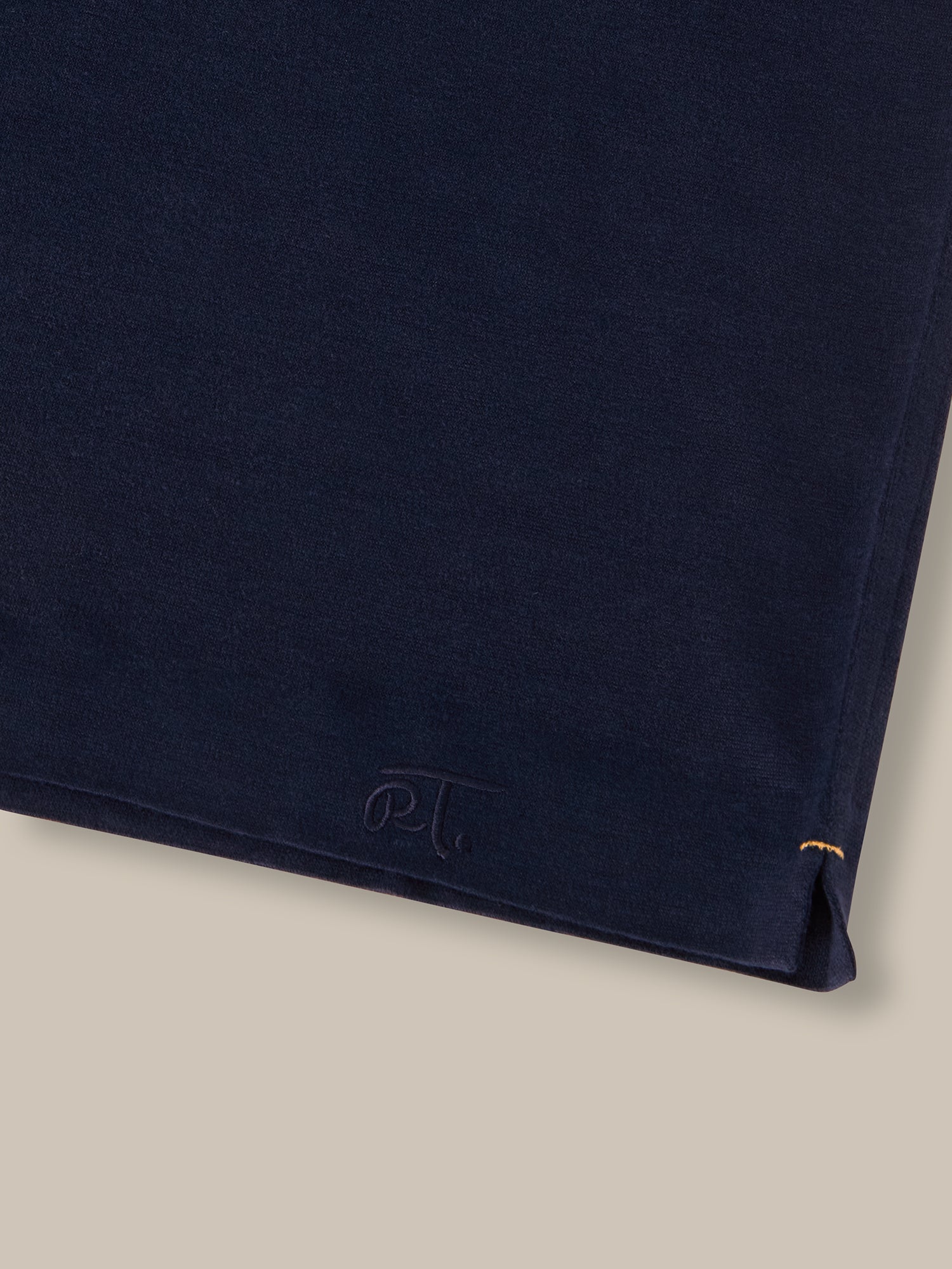 Robert Talbott Davis T-Shirt Uomo Blu Navy Lino 100%