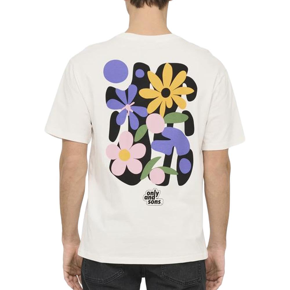 Only & Sons Flower T-shirt Uomo Bianca Stampa Floreale