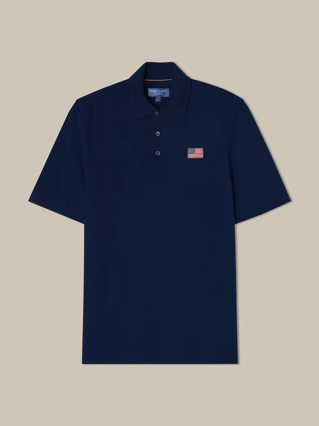 Robert Talbott USA Flag polo navy bandiera USA