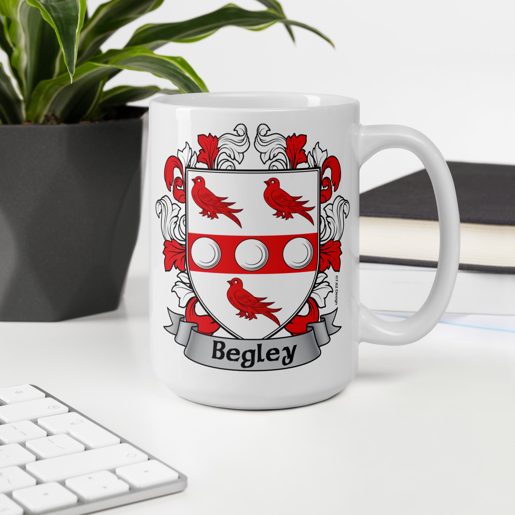 7.62 Design Begley Coat of Arms 15oz Tazza Ceramica Irlandese