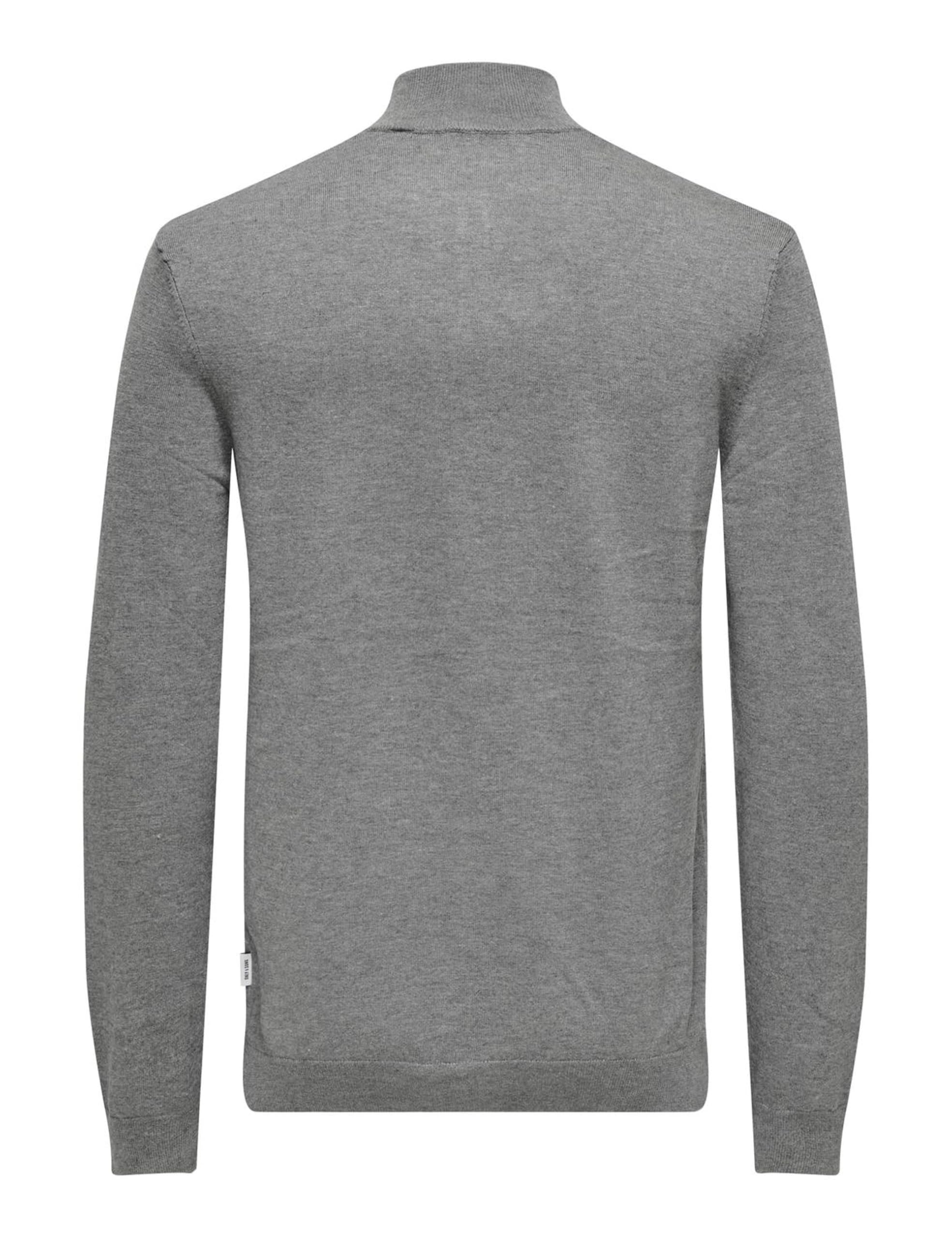ONLY & SONS Onswyler Felpa Mezza Zip Uomo Coffee Bean