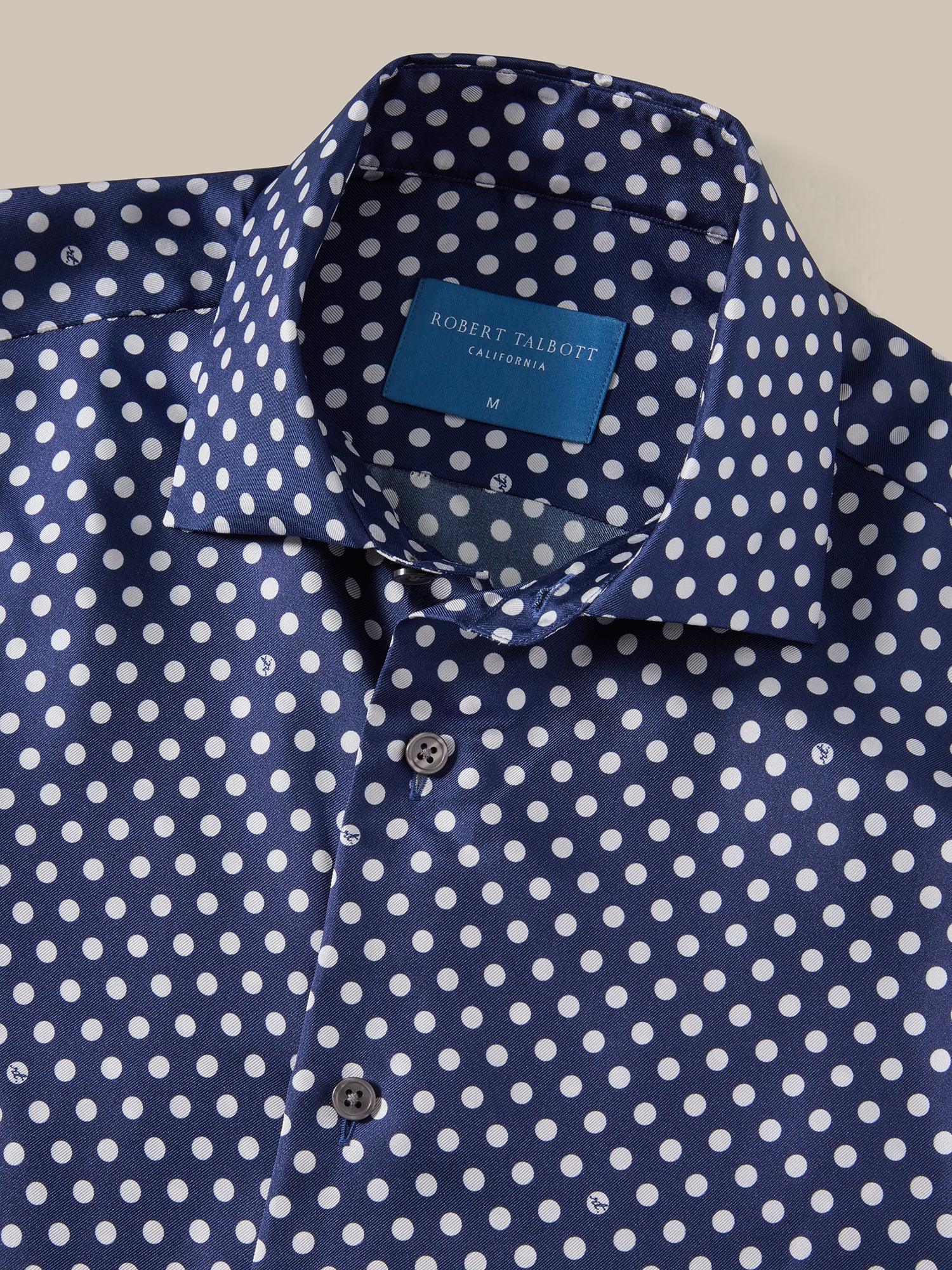 Robert Talbott Reynolds camicia seta blu navy