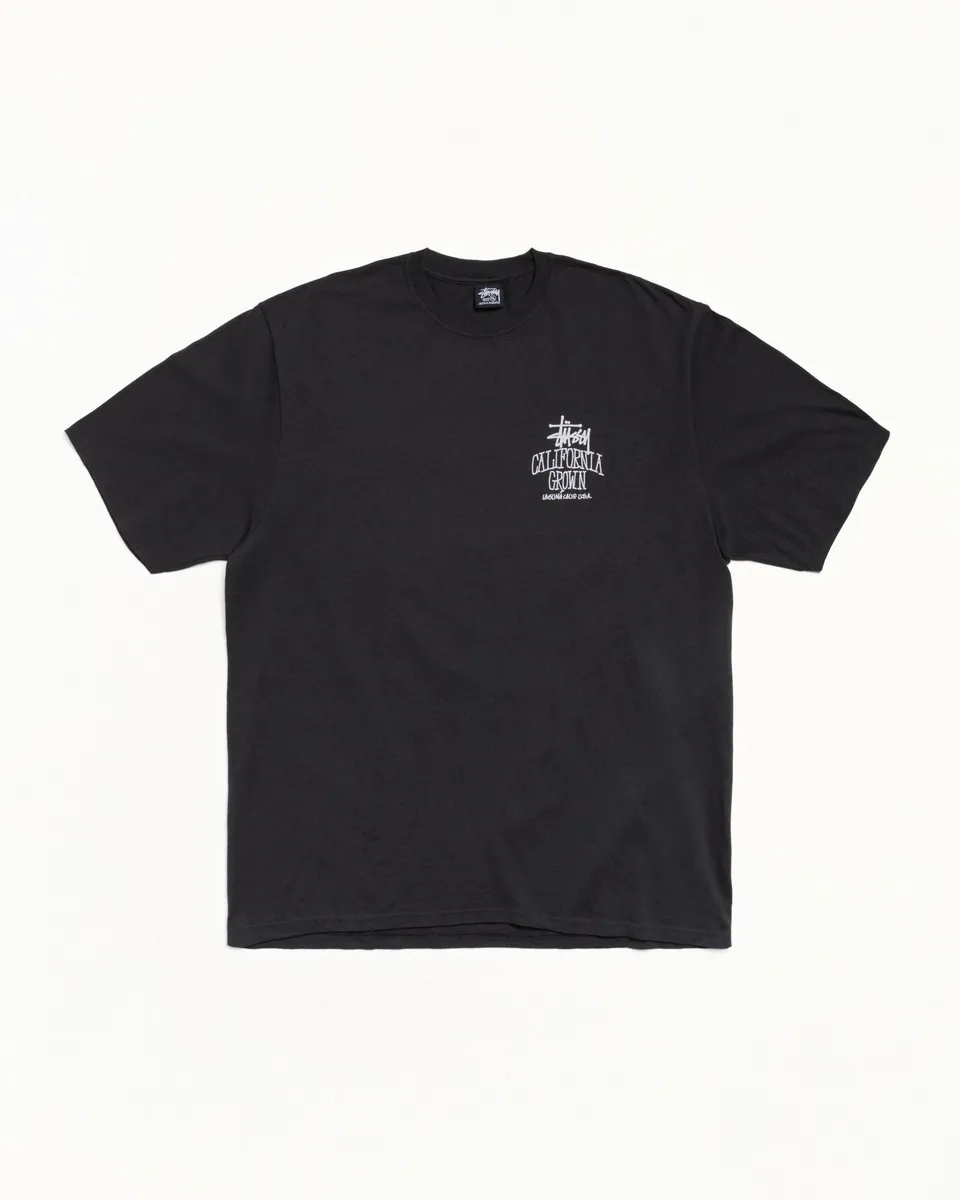Stussy Cali Grown Tee maglietta nera cotone 220gsm