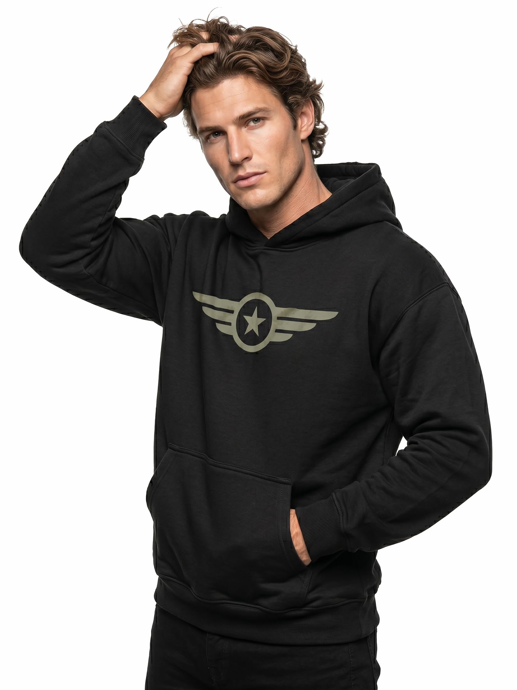 MAKAYA Stella Aeronautica felpa cappuccio XL militare USA