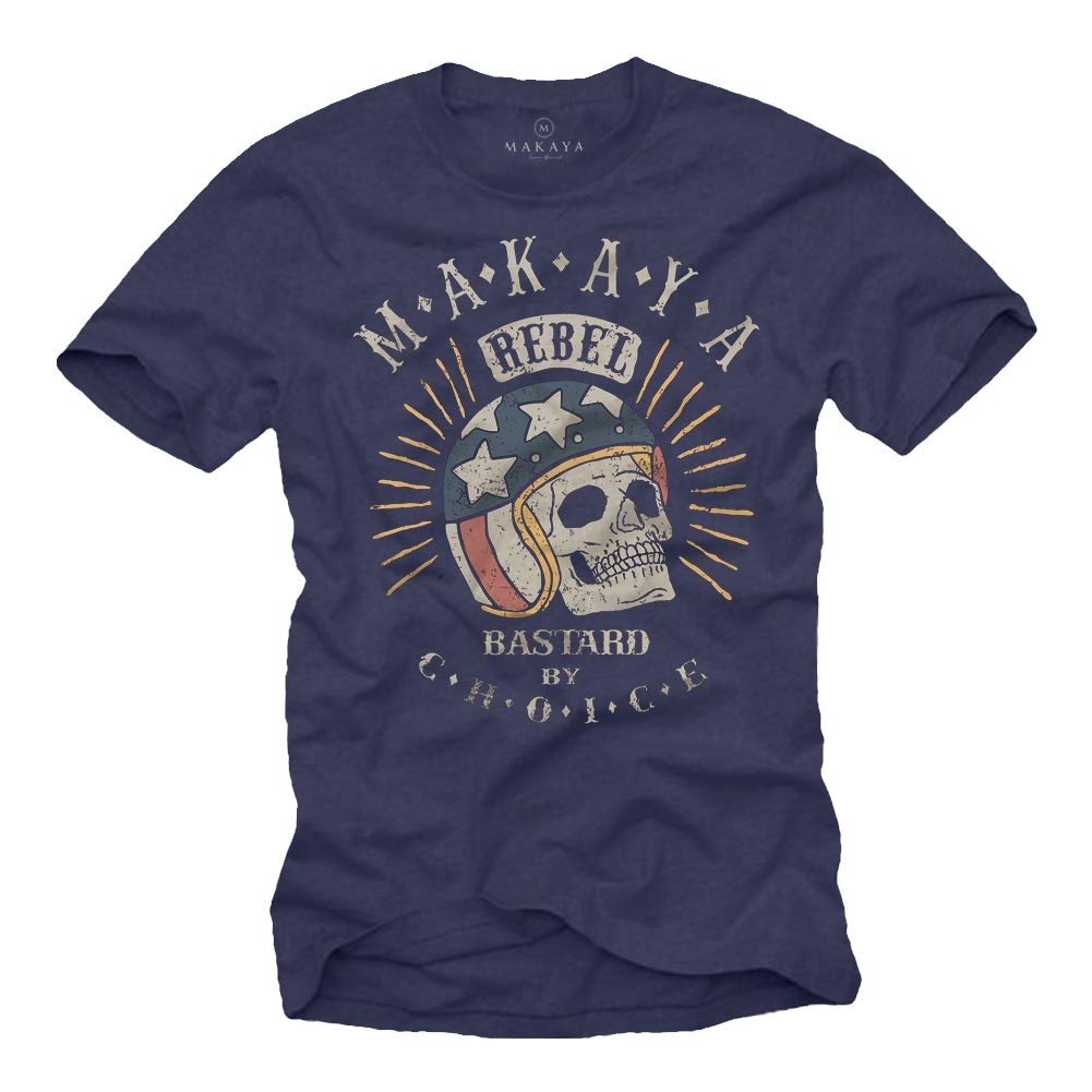 Makaya Teschio Casco Motocross T-Shirt Uomo Nera