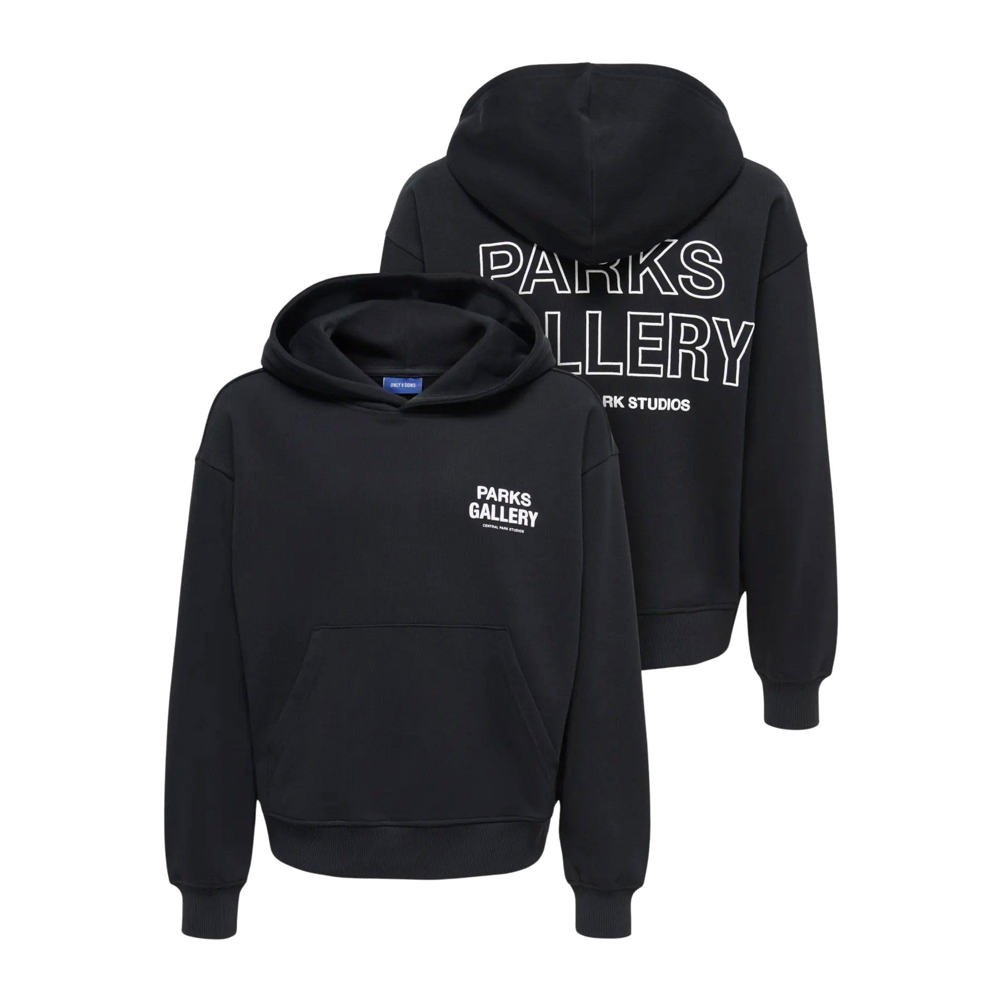 Only & Sons Turner Parks Gallery RLX felpa cappuccio nero