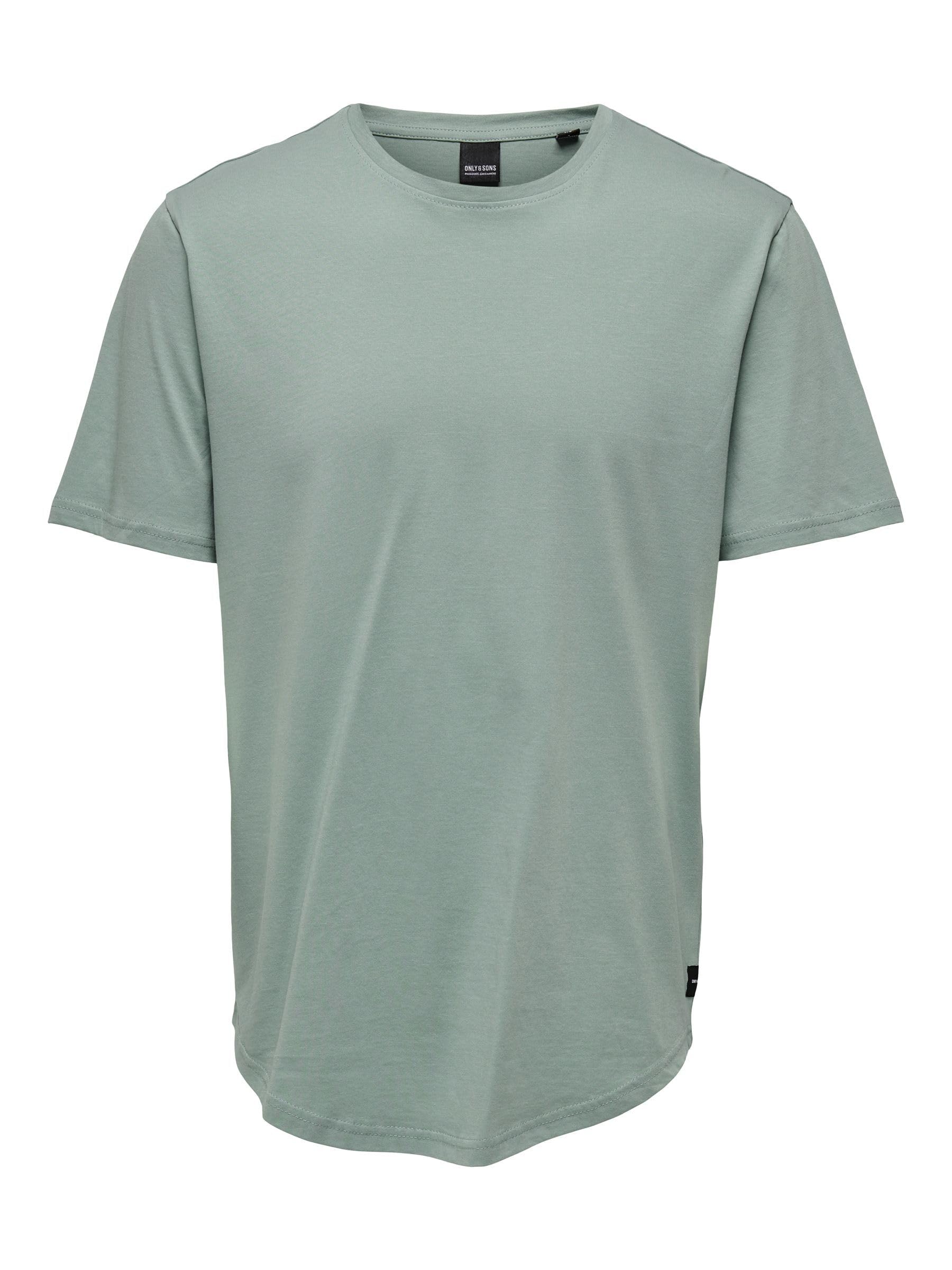 Only & Sons T-shirt girocollo maglietta nera cotone lunga