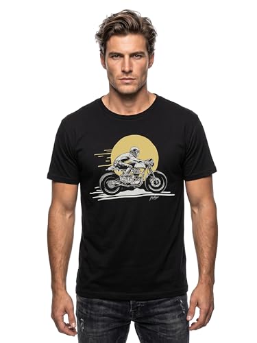 MAKAYA T-Shirt Uomo Cafe Racer Maglietta Cotone XL