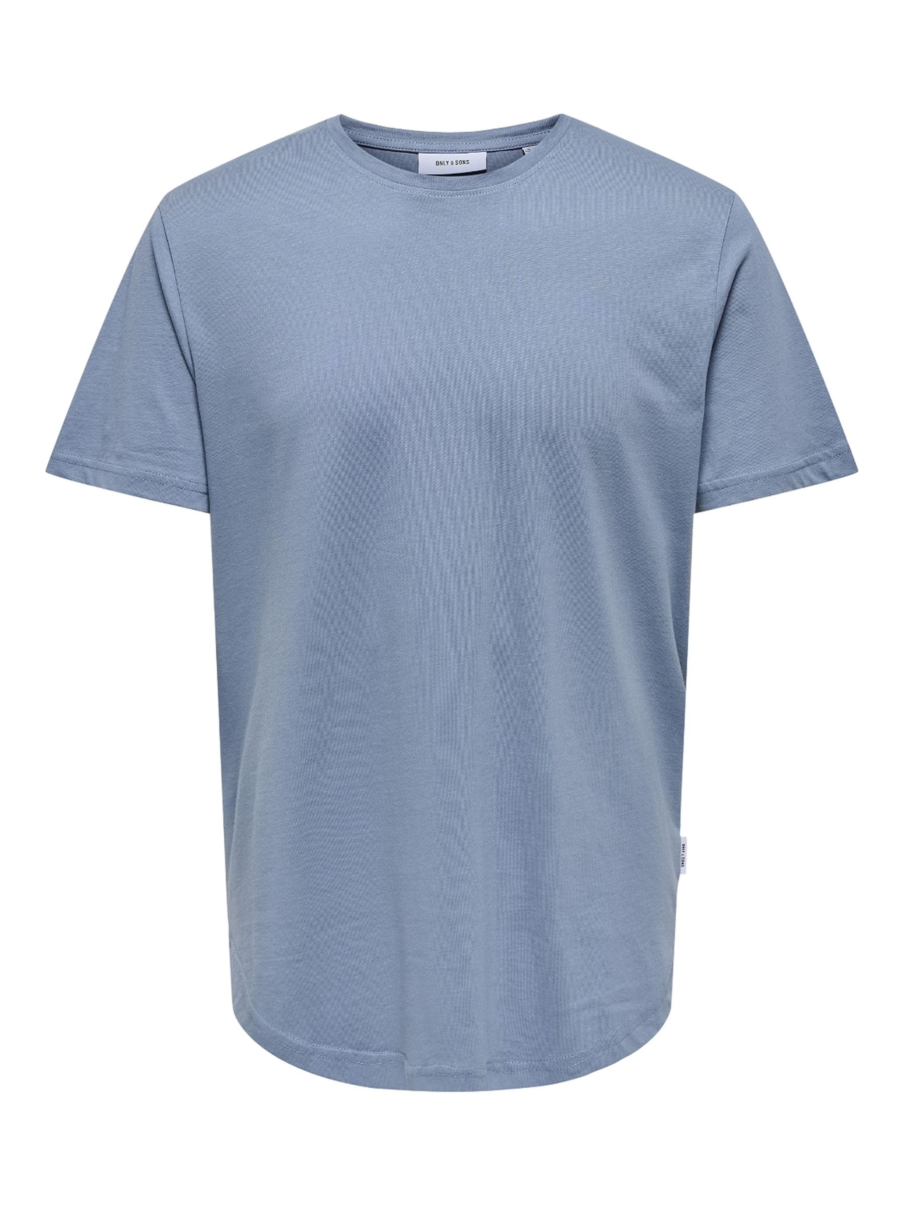Only & Sons T-shirt girocollo maglietta nera cotone lunga