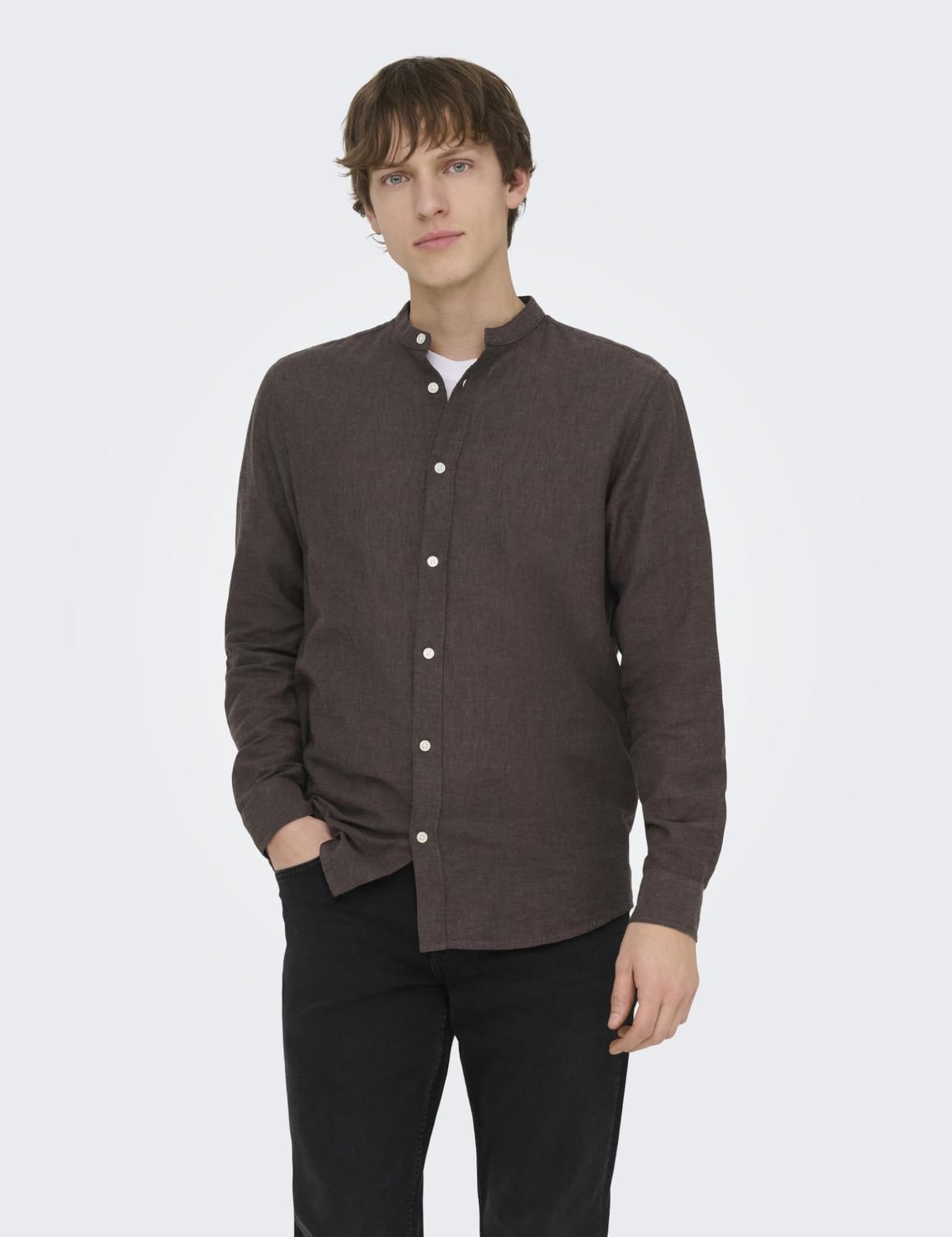 ONLY & SONS Onscaiden Life LS Camicia Lino Uomo Mao