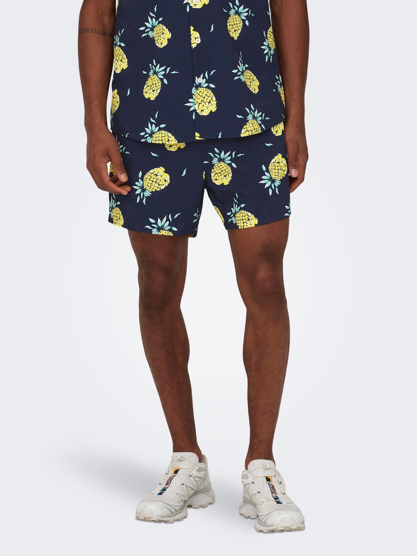 Only & Sons Costume Pantaloncino Uomo XXL Blu Fantasia