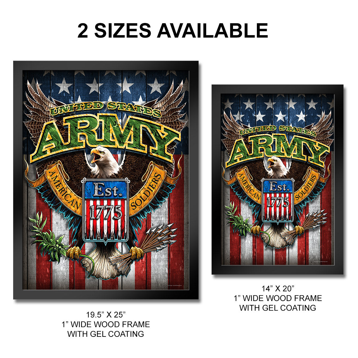7.62 Design Home Fighting Eagle Stampa Incorniciata 14x20 Army