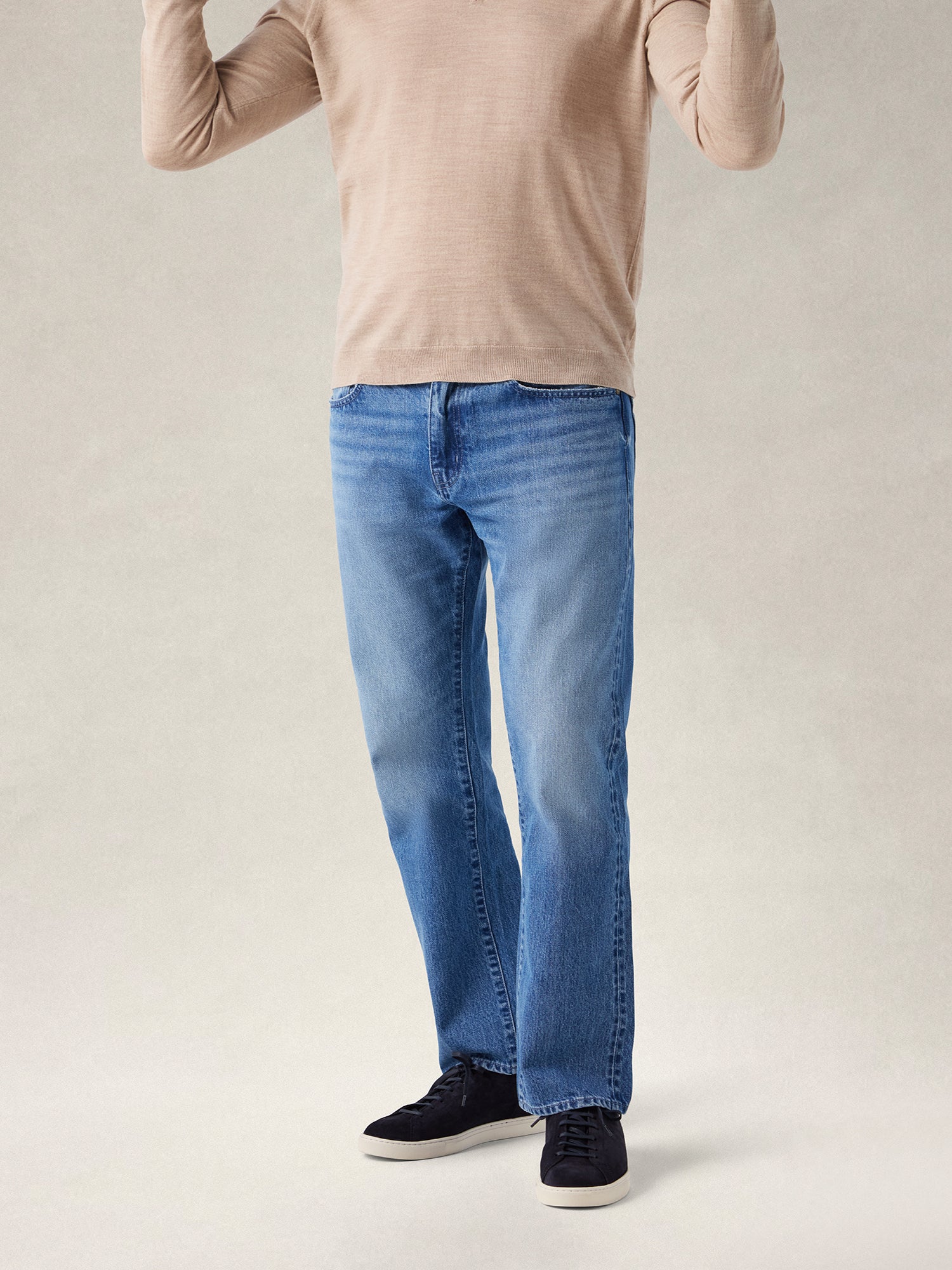 Robert Talbott Austin Selvedge jeans dritti medium rinse cotone