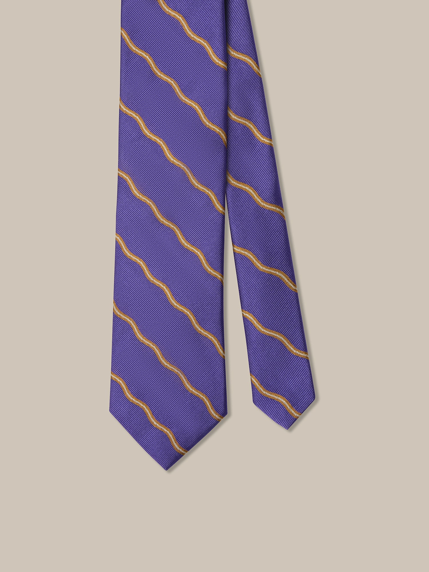 Robert Talbott Robert Curved Stripe cravatta seta viola