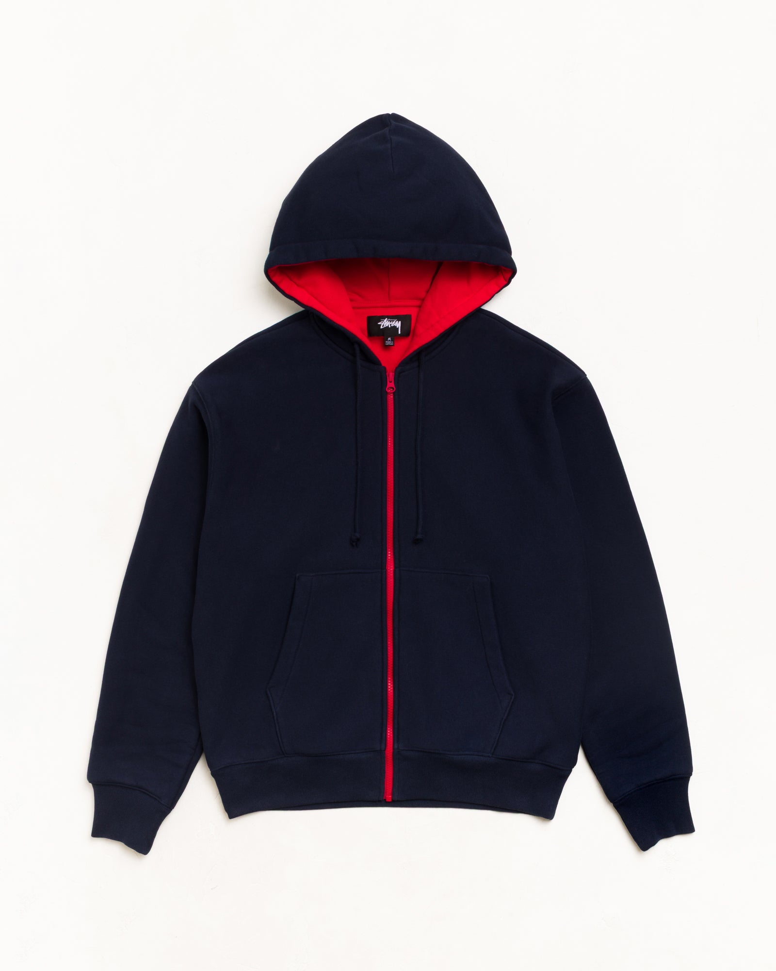 Stussy Zip Sweats Double Faced Zip Hoodie felpa Navy 360 gsm