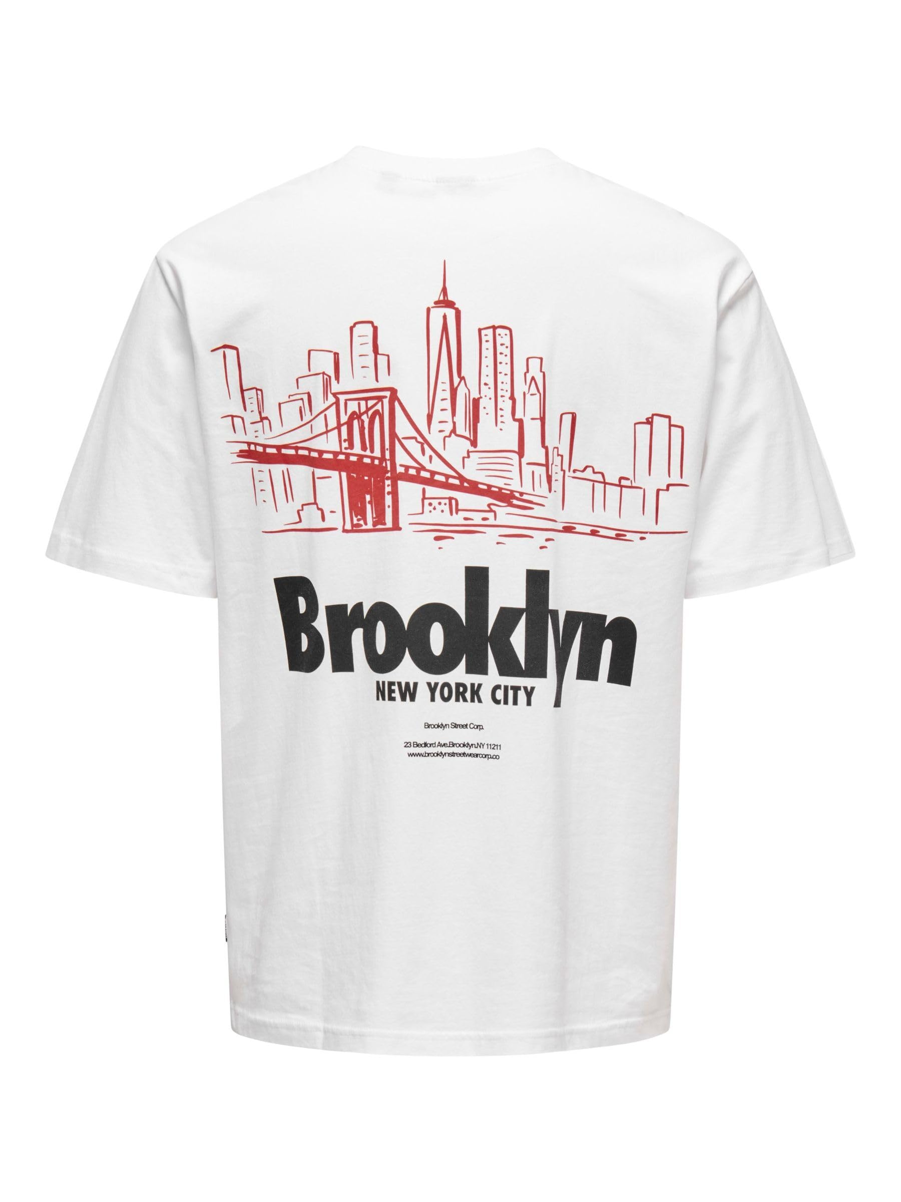 ONLY & SONS Onskeane T-Shirt Bianco Cotone Girocollo