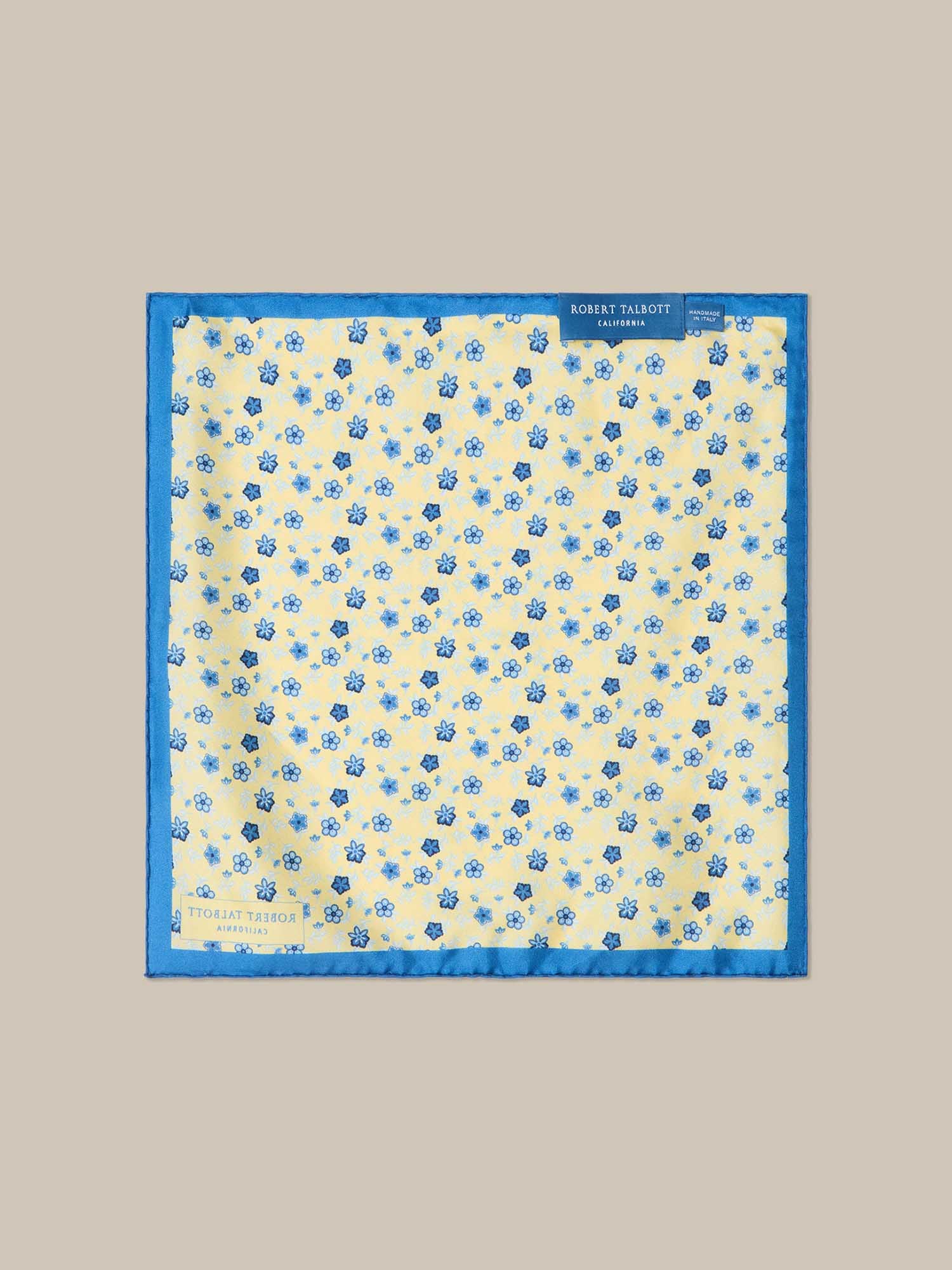 Robert Talbott York Flower Multi Pochette Seta Gialla