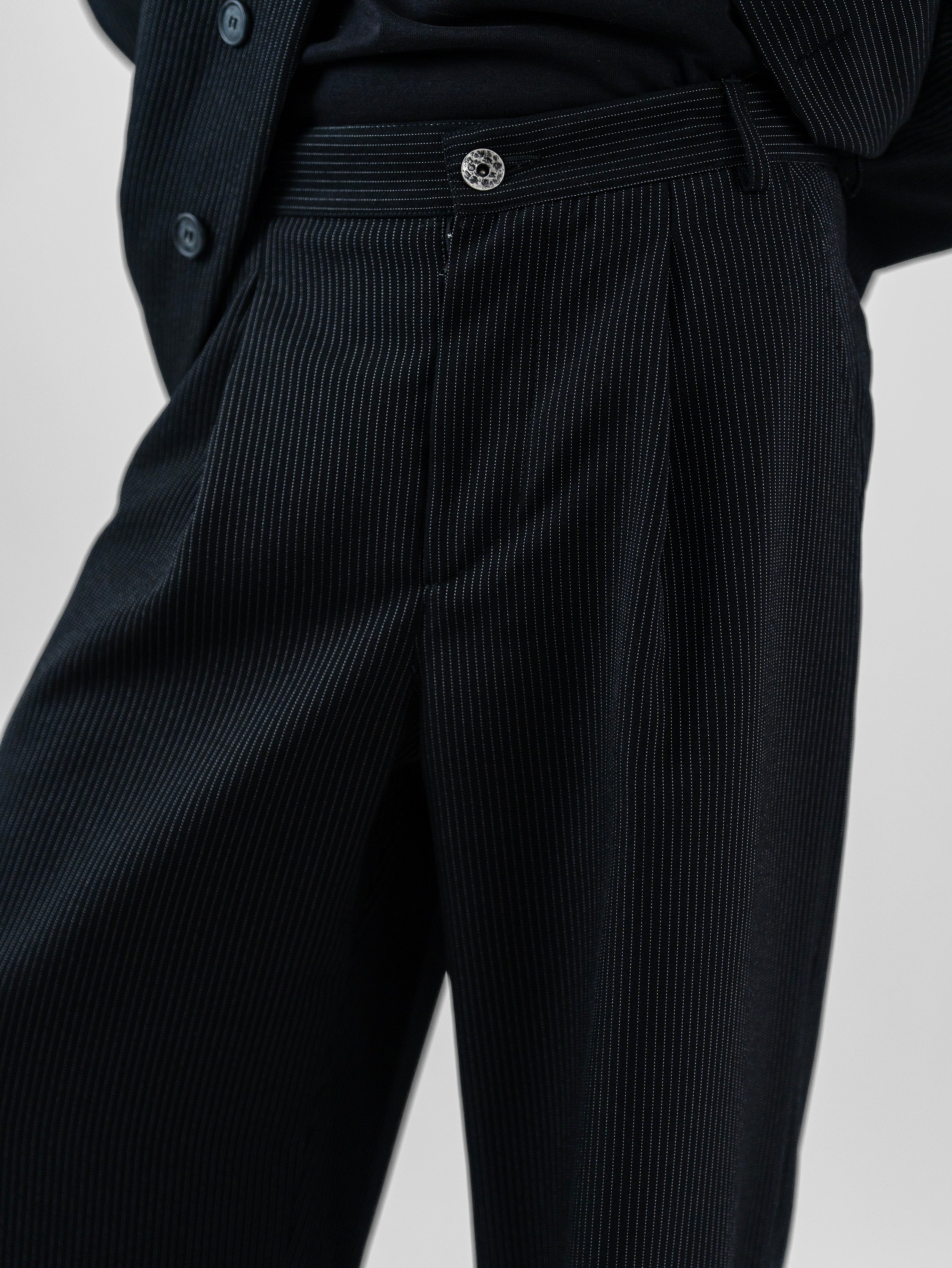 Tiat Fallen Angels Pinstripe metal pant pantaloni uomo gessato