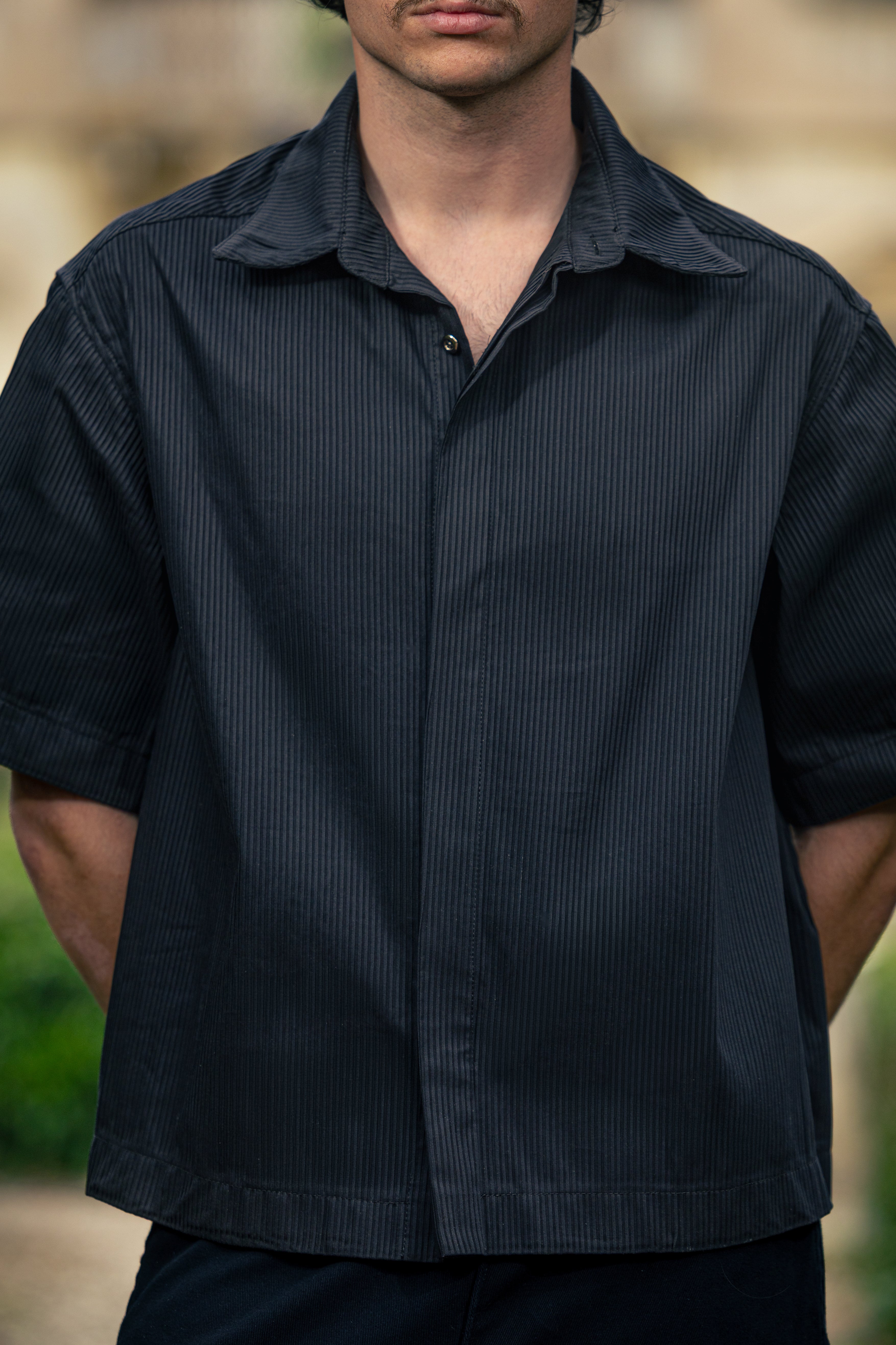 Tiat Occulta bellezza Shade shirt camicia cotone plissettata