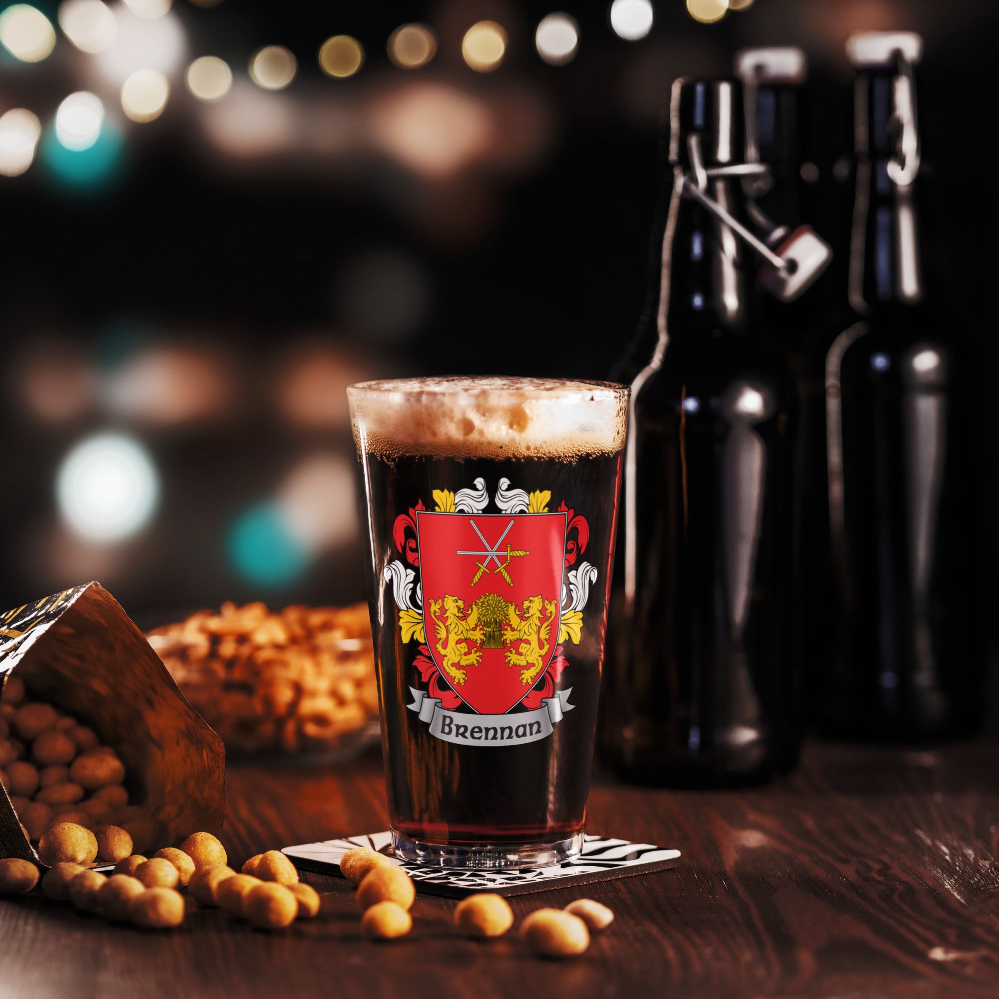 7.62 Design Brennan boccale birra vetro 473 ml stemma irlandese