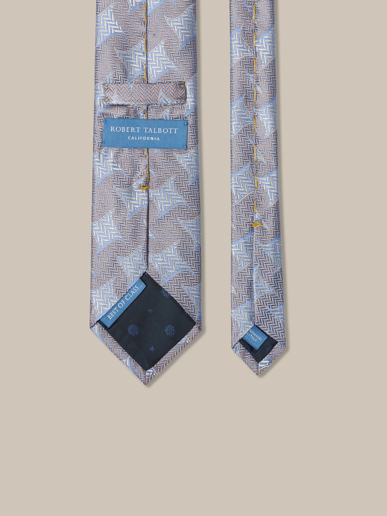 Robert Talbott Robert Chevron Star cravatta seta azzurra REG