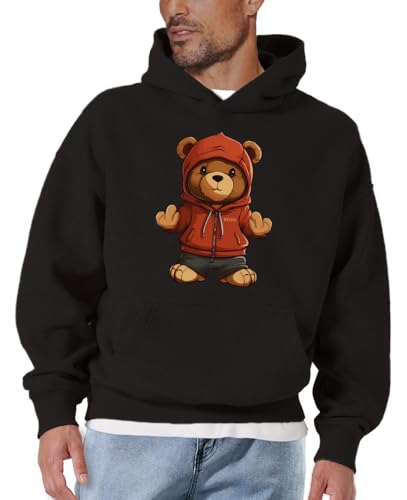 MAKAYA Felpe con Cappuccio Orso felpa uomo M