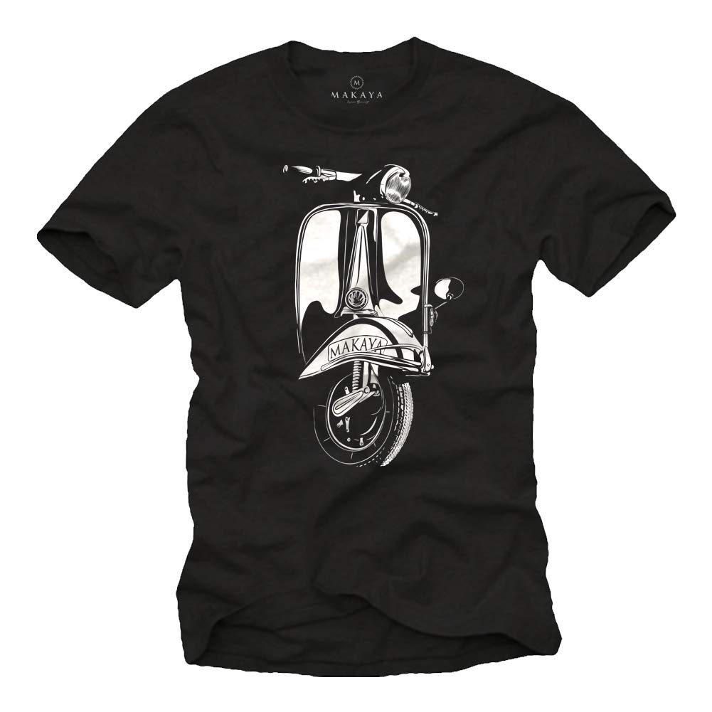 MAKAYA T-Shirt Uomo Moto Maglietta Verde Cotone 100%
