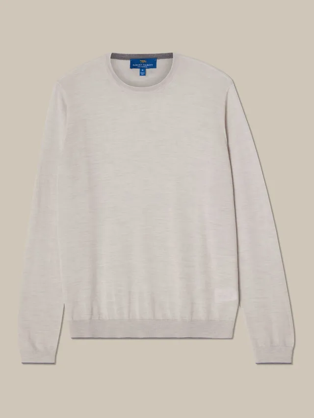 Robert Talbott Keaton maglione merino Oatmeal taglia L