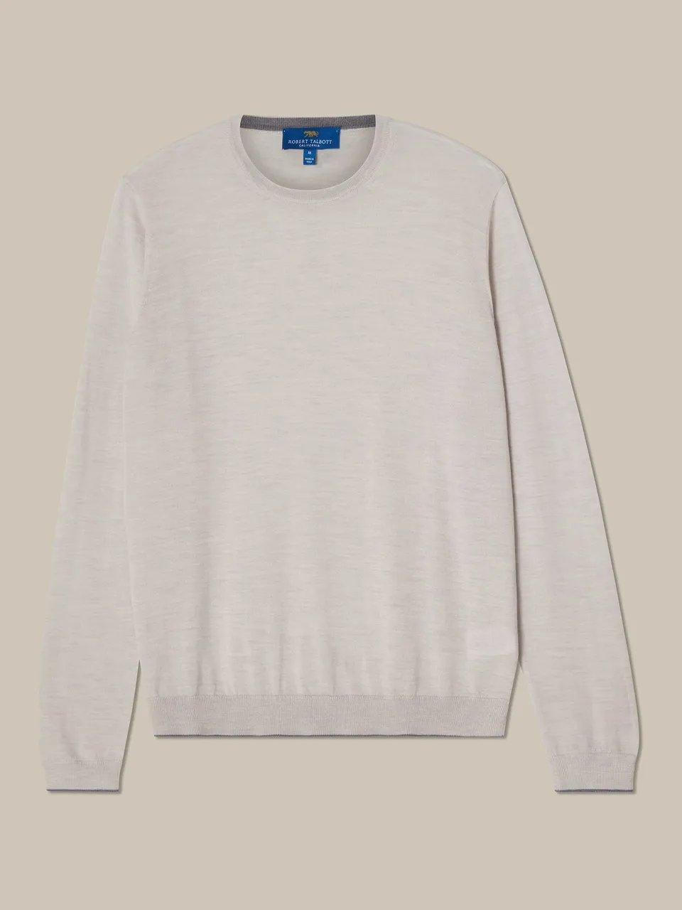 Robert Talbott Keaton maglione merino Oatmeal taglia L