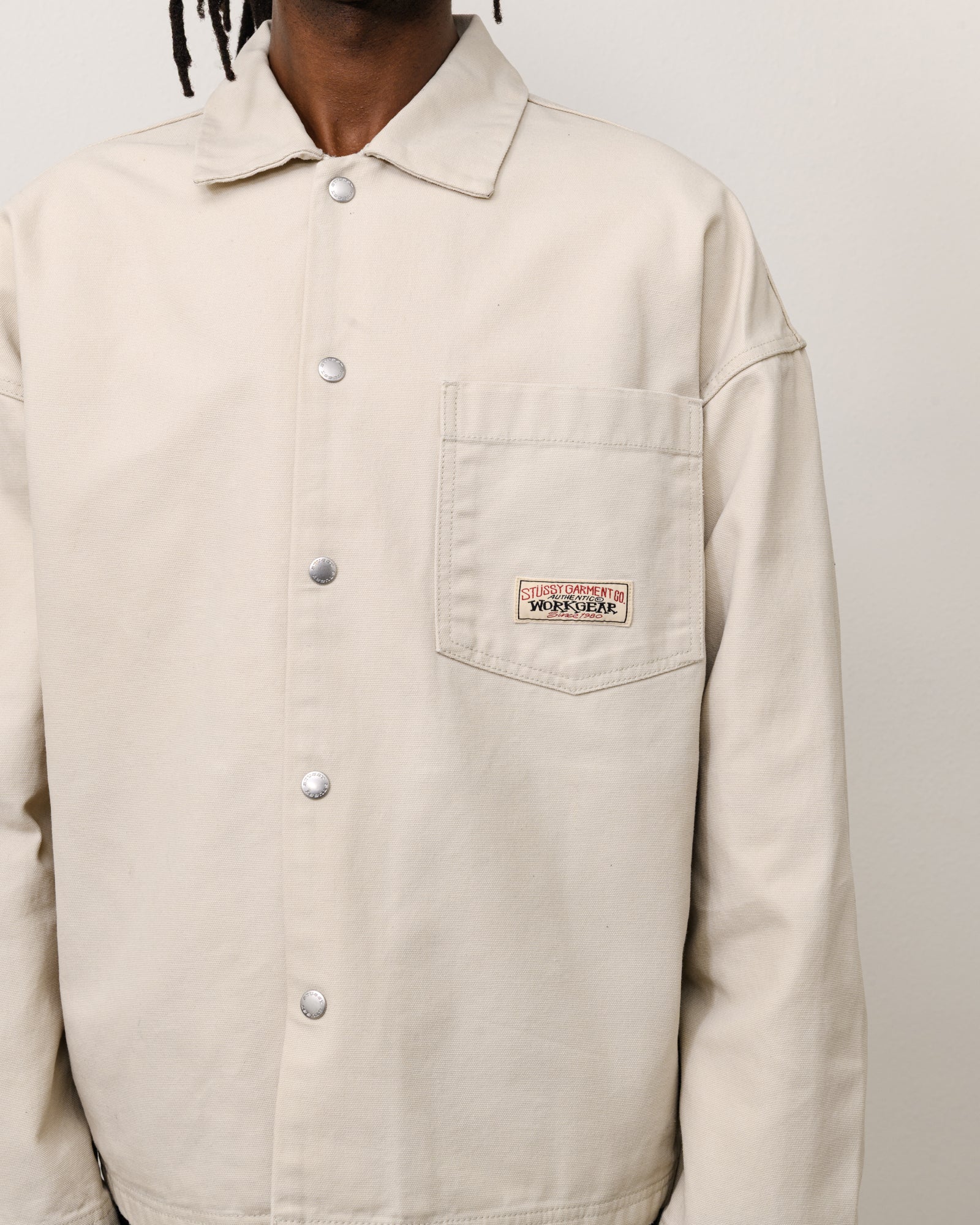 Stussy Canvas Work Overshirt camicia Bone cotone