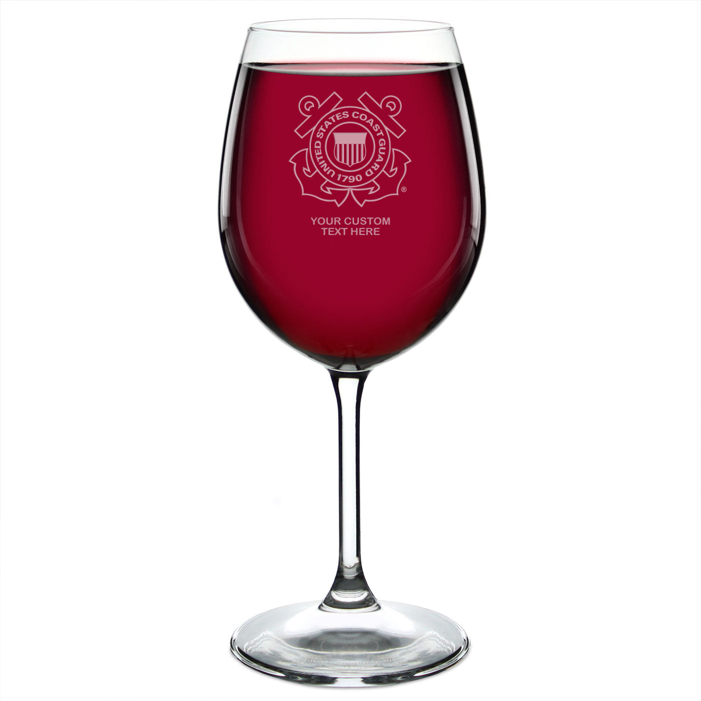7.62 Design Drinkware US Coast Guard calice vino 16 oz personalizzato