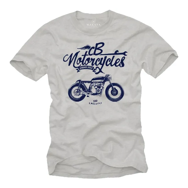 MAKAYA Moto Cafe Racer CB500 t-shirt uomo cotone taglia L