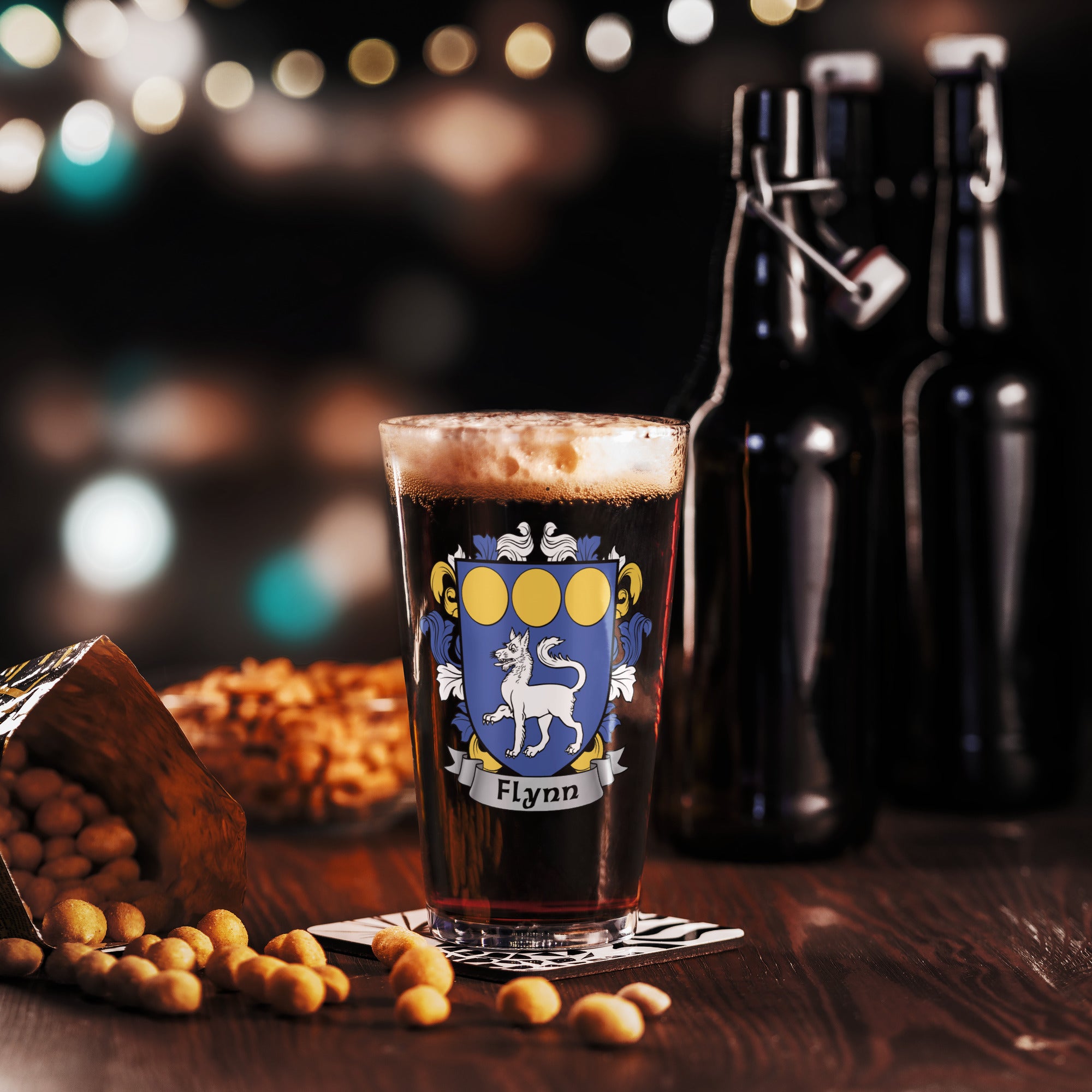 7.62 Design Flynn bicchiere birra 16oz vetro stemma irlandese