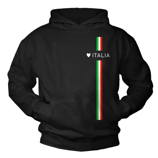 MAKAYA Amore Italia felpa con cappuccio uomo taglia L bandiera