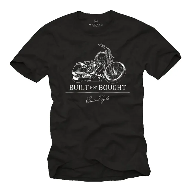 Makaya T-Shirt Uomo Moto Cotone Taglia M Nera