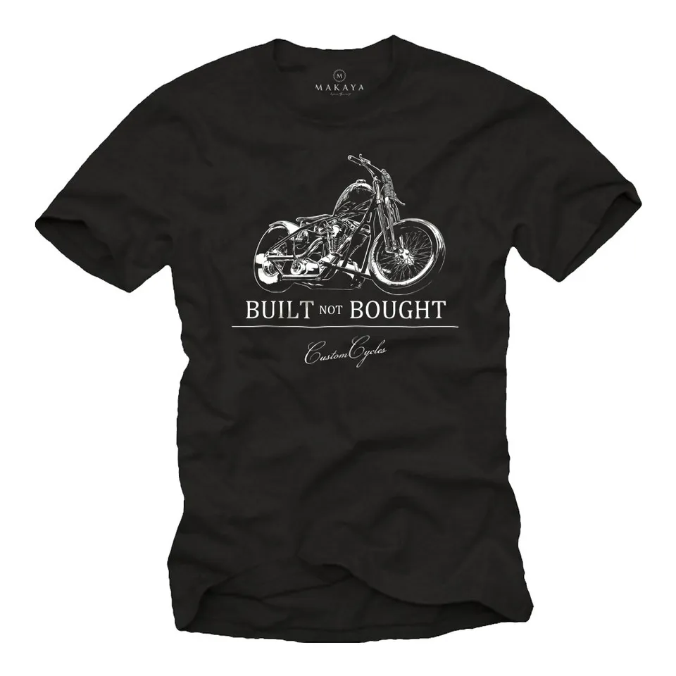 Makaya T-Shirt Uomo Moto Cotone Taglia M Nera