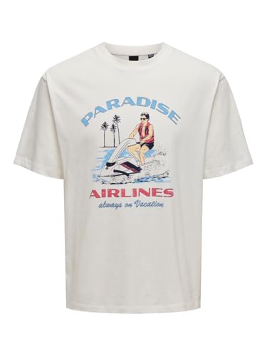 ONLY & SONS Onsmonte T-shirt Uomo S Cloud Dancer Paradise