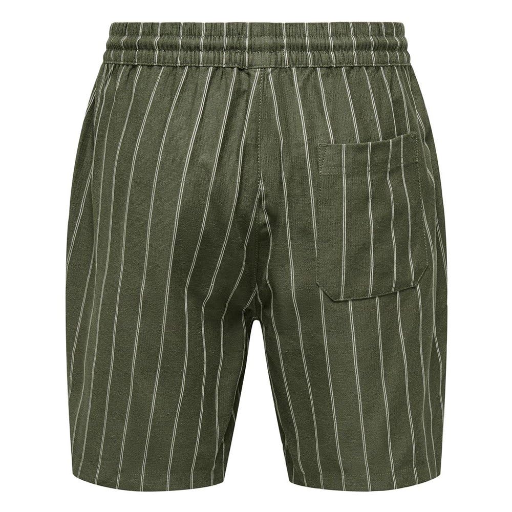 ONLY & SONS TEL Stripe 0139 pantaloncini S cotone lino