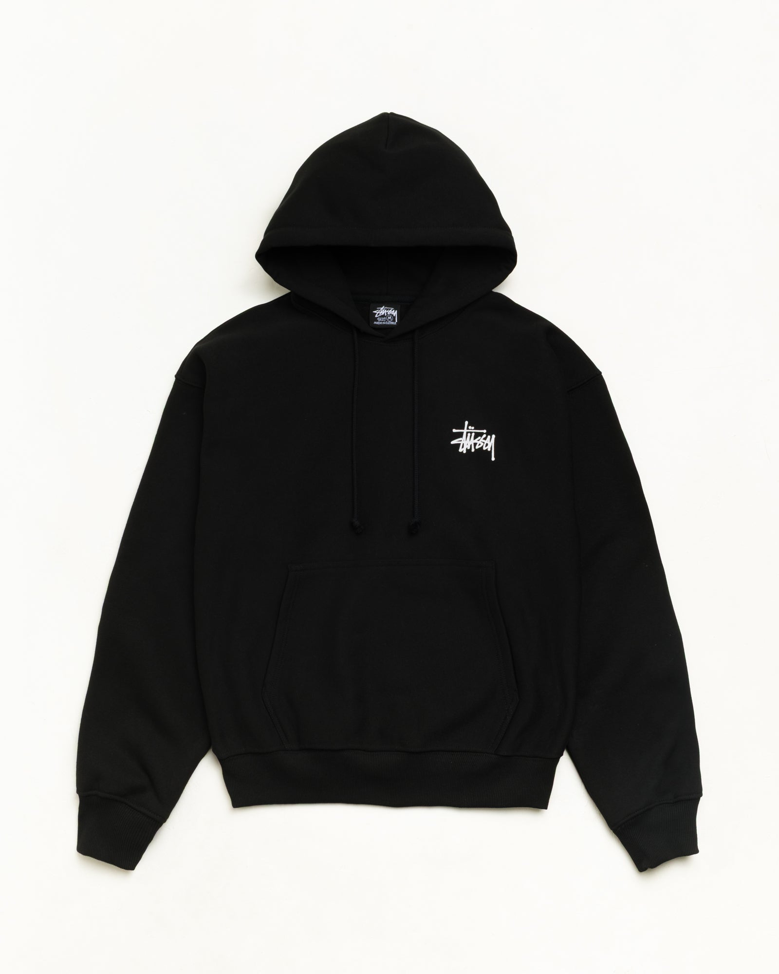 Stussy Basic Hoodie felpa cappuccio Black