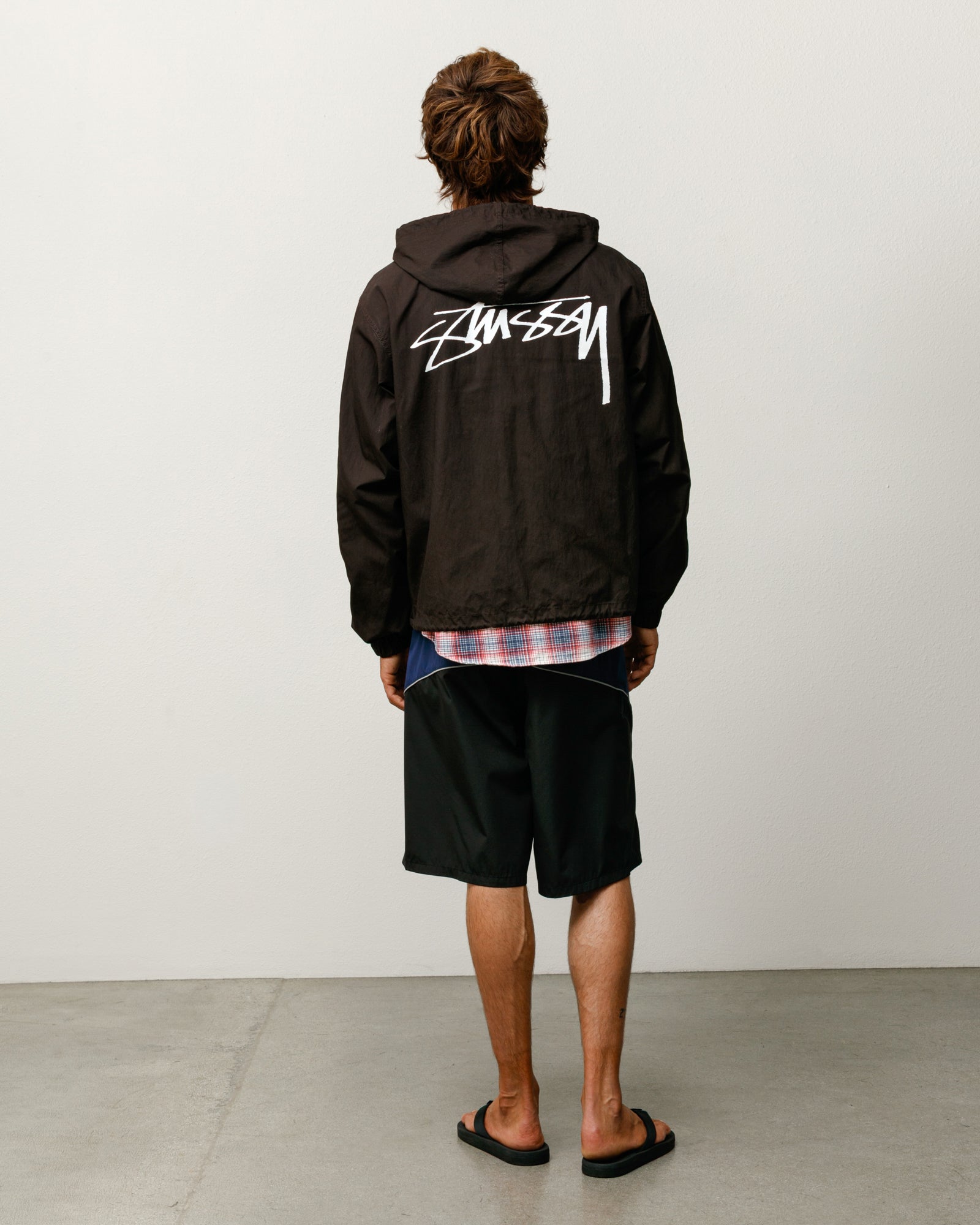 Stussy Waxed Cotton Beach Shell giacca marrone cotone cerato
